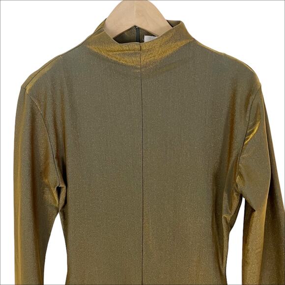 Vintage The Limited Gold Bronze Metallic Long Sleeve One Piece Cat Suit Size XS - Picture 4 of 8